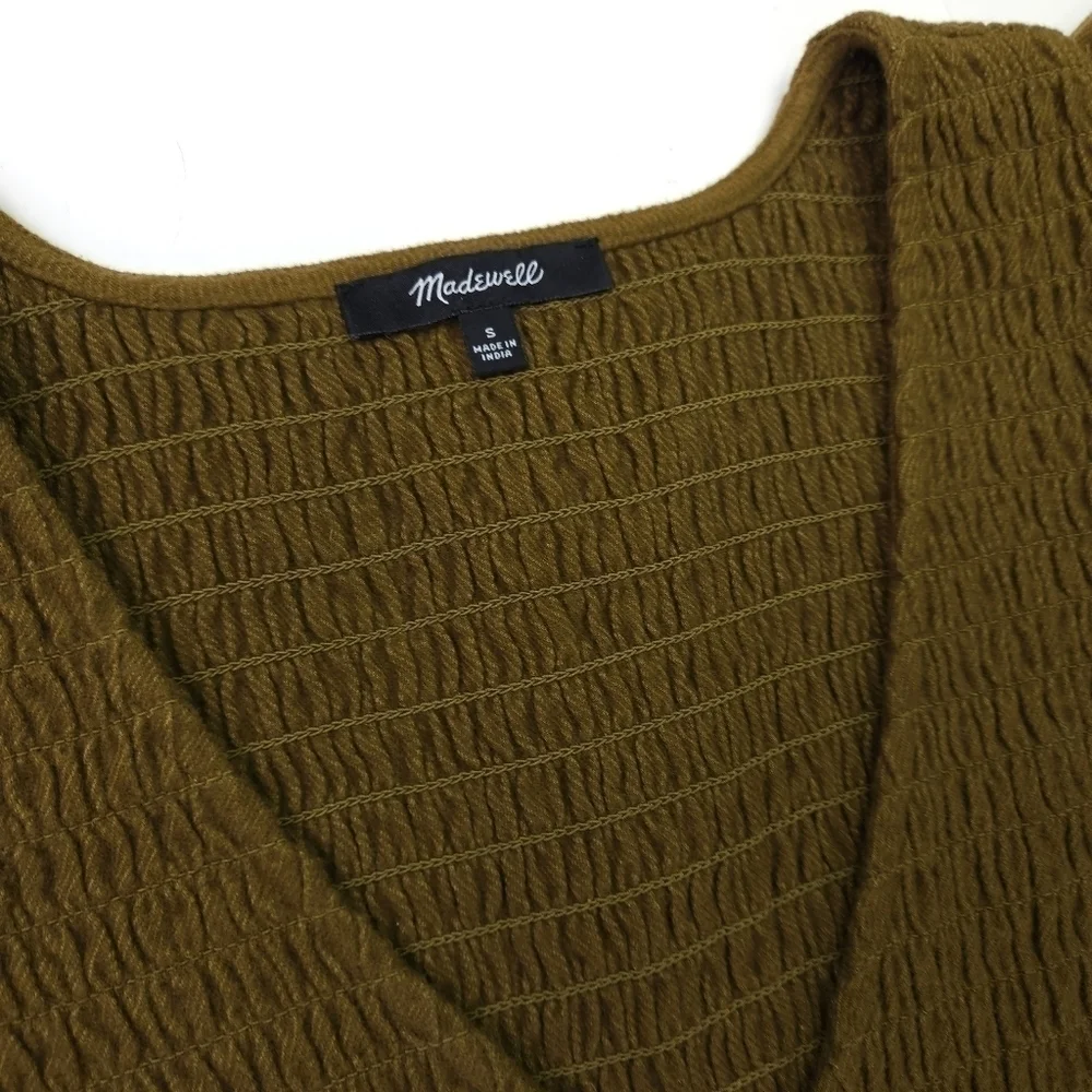 New Madewell Olive Fit Flare Dress Size S - Picture 3 of 11